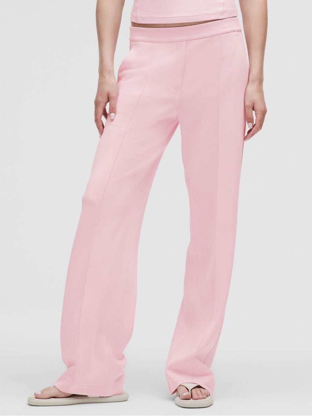Lululemon Softstreme  Pintuck Mid-Rise Pants Pink Organza